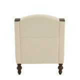 Beige Chenille Upholstered Wide Seat Lounge Chair - Omega Lifestyles