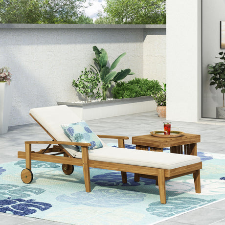 Acacia Wood Adjustable Reclining Chaise Lounge - Omega Lifestyles