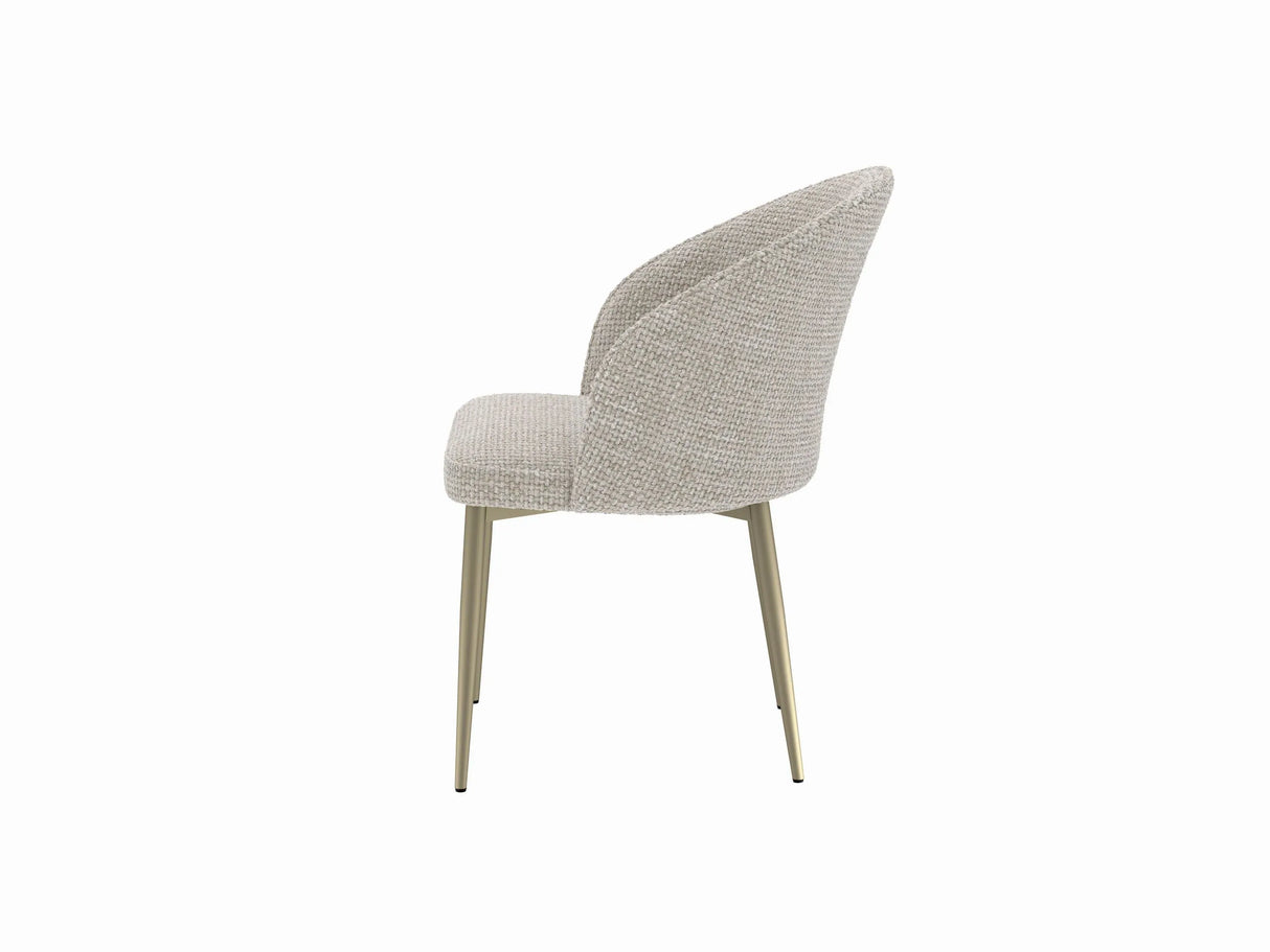 Champagne Fabric Upholstered Side Chair Set Of 2 - Omega Lifestyles