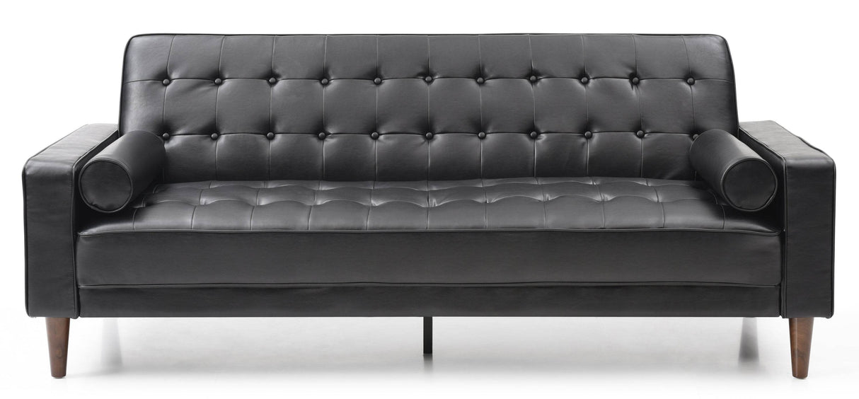 Modern Black PU Foam Upholstered Sofa Bed Seating - Omega Lifestyles