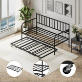 Twin Metal Daybed With Trundle Sofa Bed Frame - Omega Lifestyles