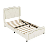 Twin Upholstered Platform Bed With Adjustable Headboard And LED Lights - Omega Lifestyles