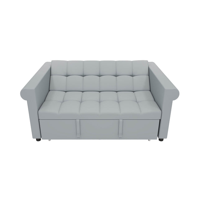 Gray Velvet Loveseat With Adjustable Backrest And Sleeper - Omega Lifestyles