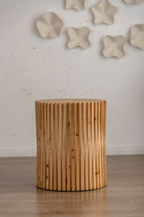 Set of 2 Natural MDF Fir Round Coffee Tables - Omega Lifestyles