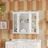 Modern White Wall Mounted Medicine Cabinet With Adjustable Shelves - Omega Lifestyles