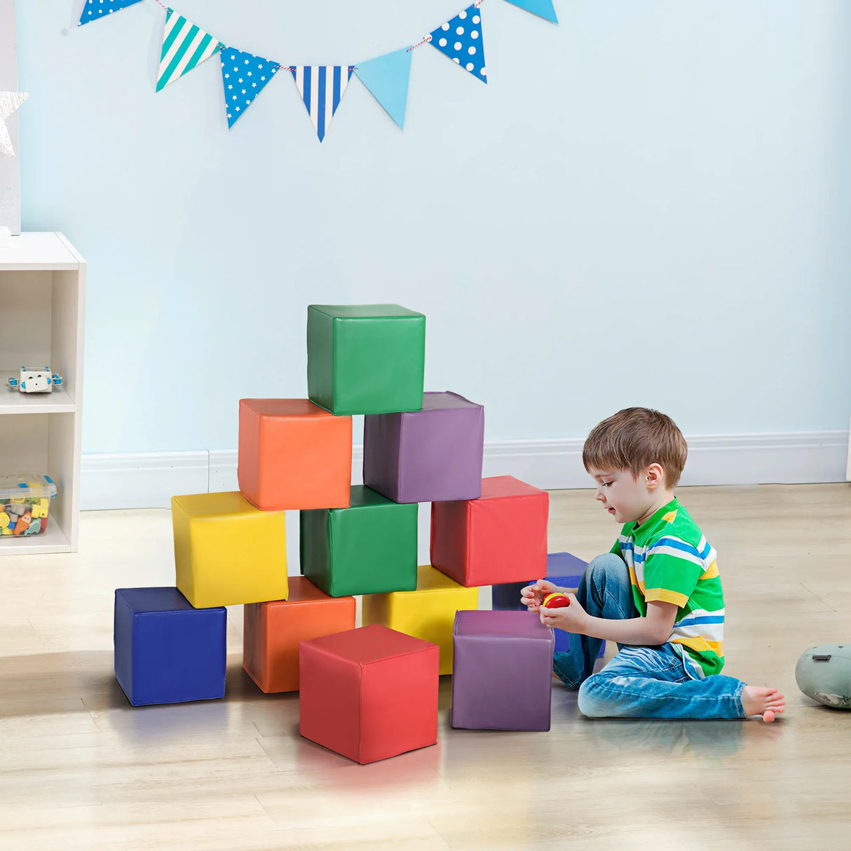 12-Piece Soft Foam Building Blocks Educational Toy Set - Omega Lifestyles