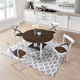 5-Piece Round Dining Set With X-Back Chairs - Omega Lifestyles