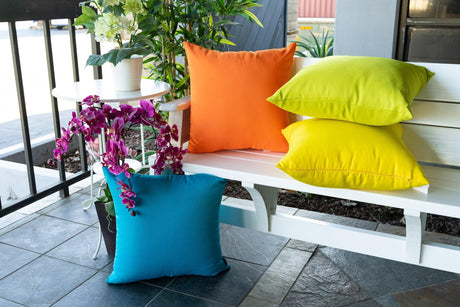 Outdoor Water-Resistant Orange 20x20 Polyester Pillow - Omega Lifestyles