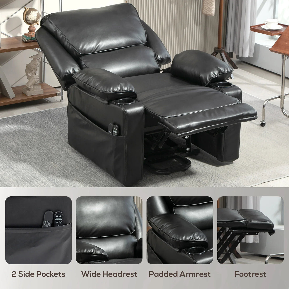 Power Lift Recliner Massage Chair With Heat Remote - Omega Lifestyles
