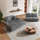 Double-Seater Corduroy Fabric Wood Frame Sofa - Omega Lifestyles