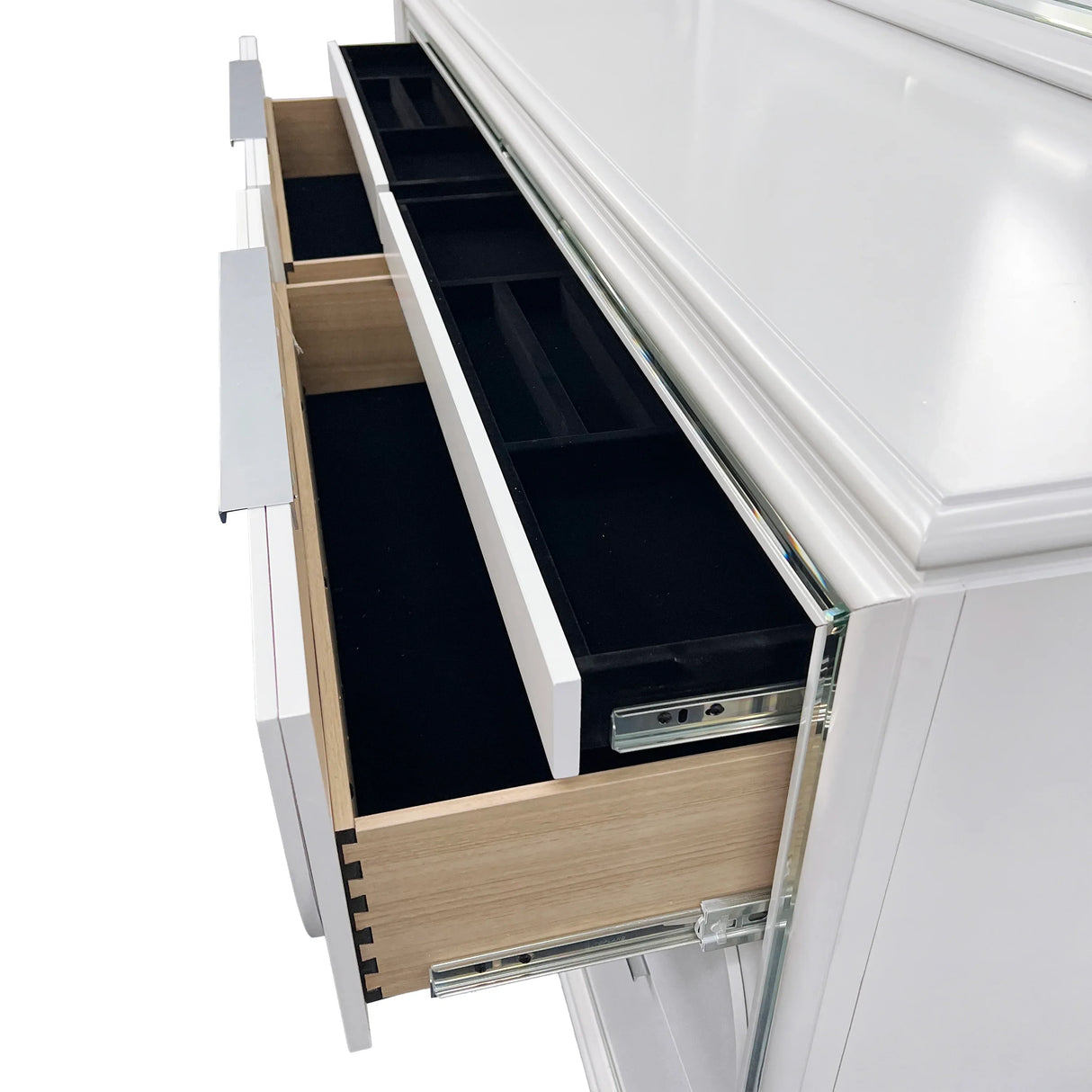 Modern Pearl White Synthetic Wood Dresser With Ample Storage - Omega Lifestyles