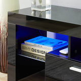 Classic Black TV Stand With RGB LED Lighting - Omega Lifestyles
