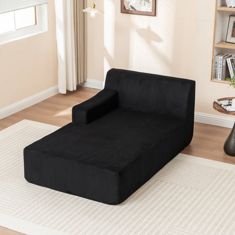 Corduroy Foam Right Armrest Chaise Lounge Chair - Omega Lifestyles