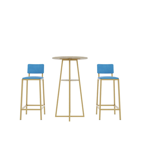 Three Piece Bar Table And Chairs Set With Storage - Omega Lifestyles