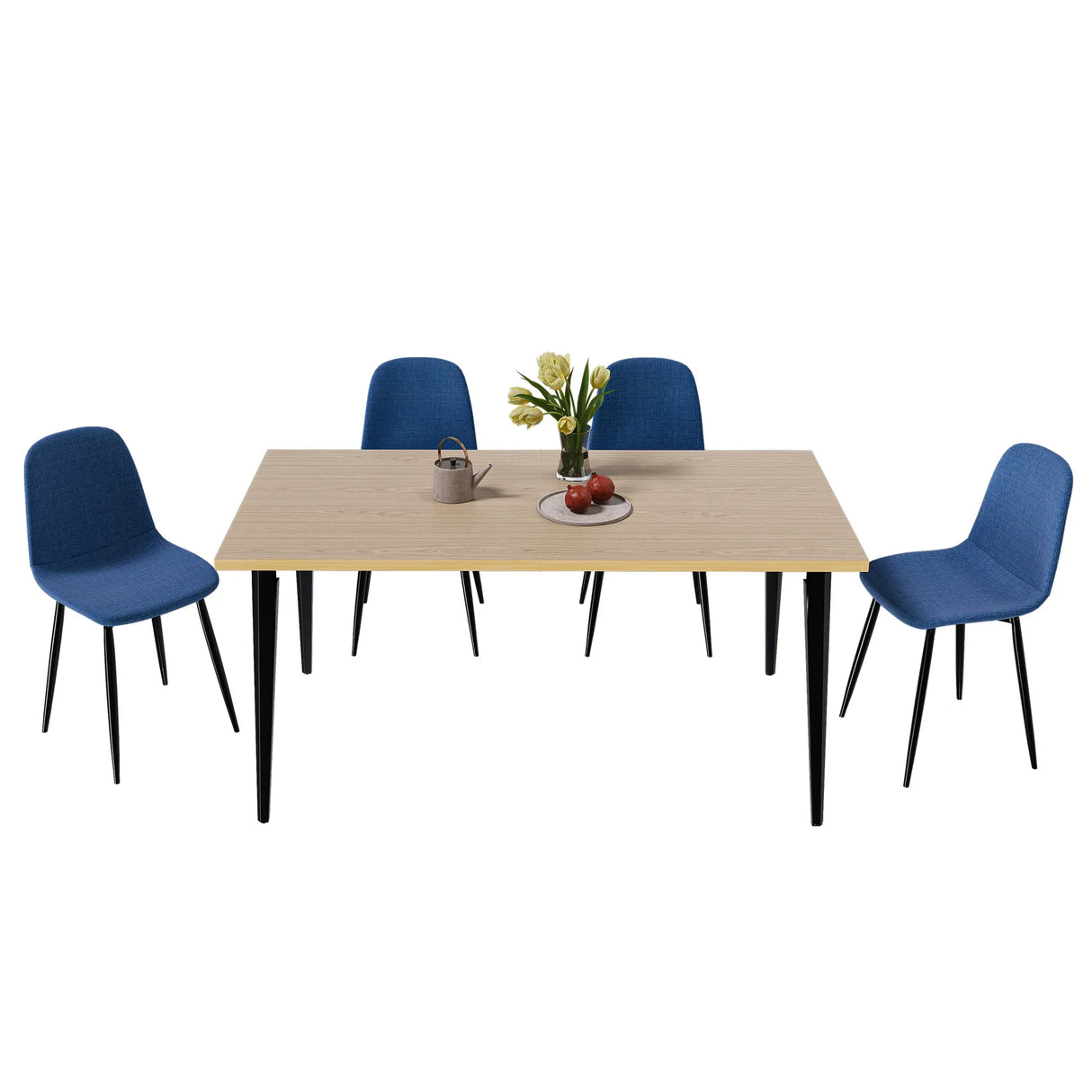 Farmhouse Industrial Dining Table With 4 Chairs - Omega Lifestyles