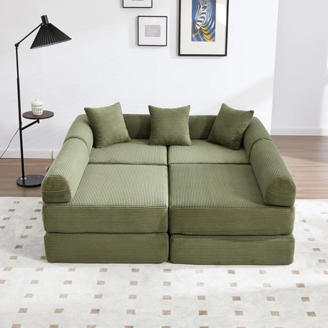 Convertible Folding Corduroy Memory Foam Sofa Bed - Omega Lifestyles