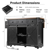 Farmhouse Kitchen Island Rolling Cart With Power Outlet - Omega Lifestyles