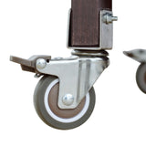 Farmhouse Solid Fir Wood Outdoor Bar Cart With Stainless Steel Top - Omega Lifestyles