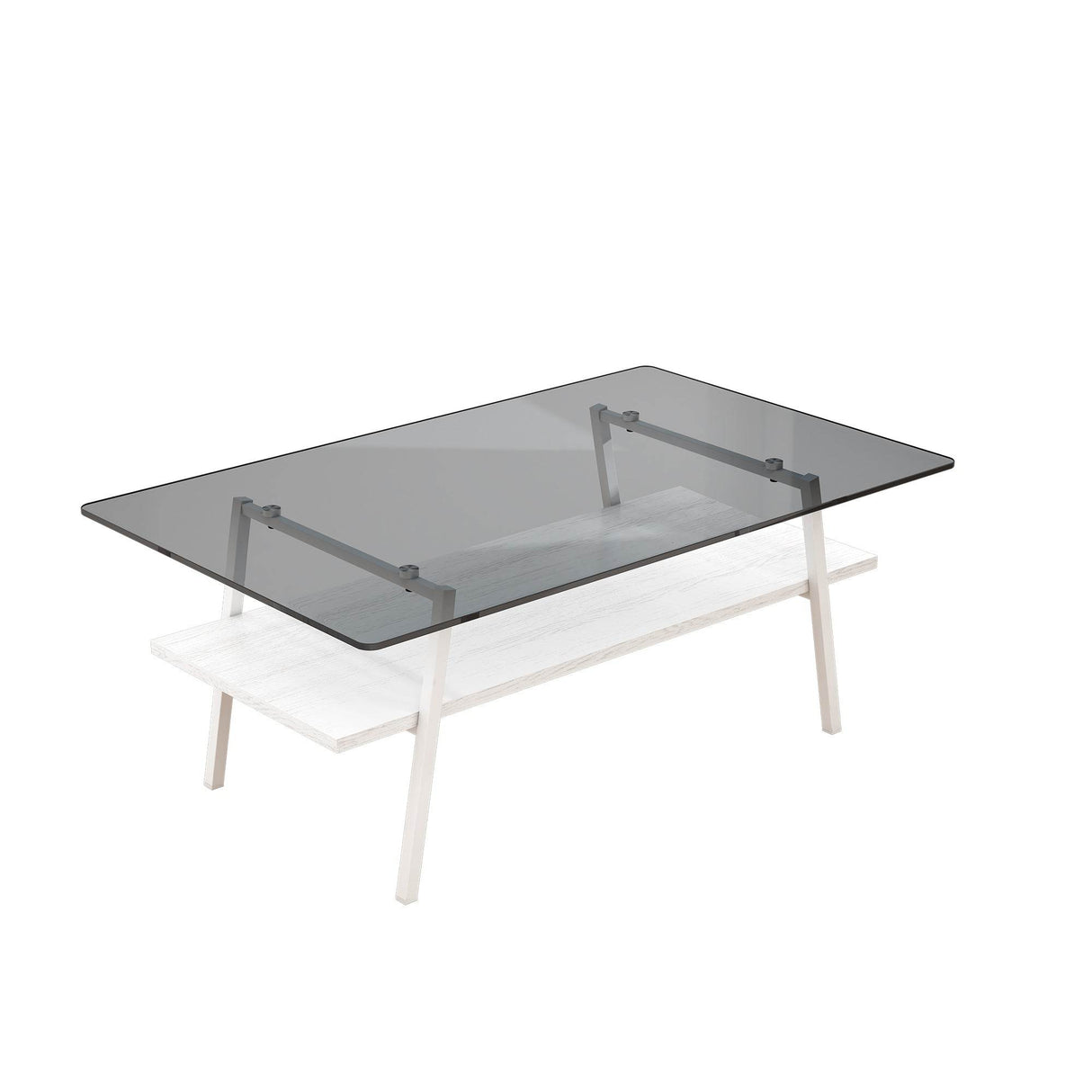 Set Of 3 Modern Tempered Glass Coffee End Tables - Sleep Galleria
