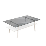 Set Of 3 Modern Tempered Glass Coffee End Tables - Sleep Galleria