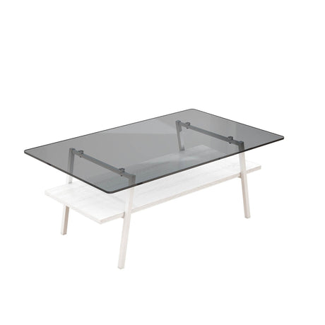 Set Of 3 Modern Tempered Glass Coffee End Tables - Sleep Galleria
