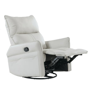 PU Reclining Rocking Chair With 360° Swivel And Footrest - Omega Lifestyles