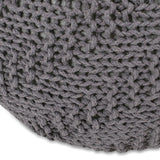 Modern Handmade Knit Cotton Round Pouf 20-Inch - Omega Lifestyles