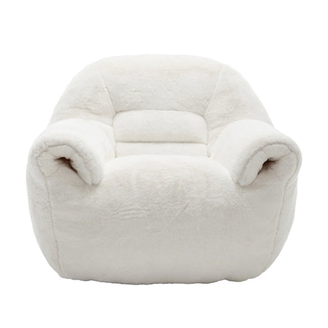 Faux Fur Comfy Bean Bag Chair With Back Support - Omega Lifestyles