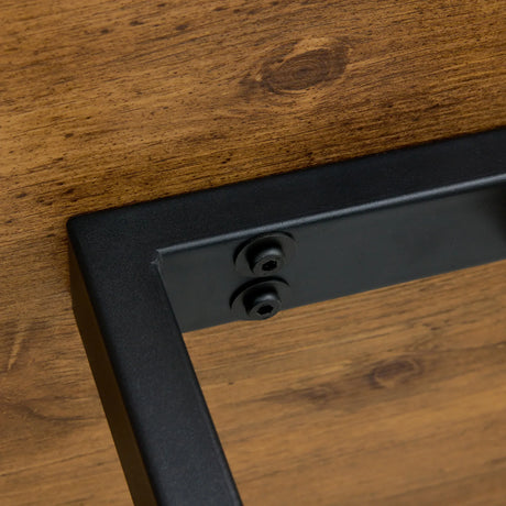 Wood-Textured MDF Dining Table Set With 4 Fabric Chairs - Omega Lifestyles