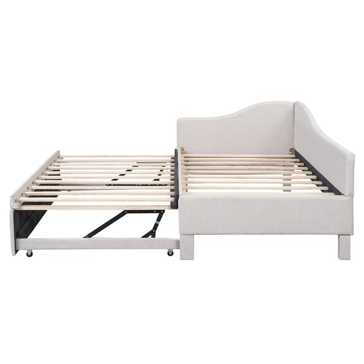 Twin Upholstered L-Shaped Daybed With Pop-Up Trundle - Omega Lifestyles