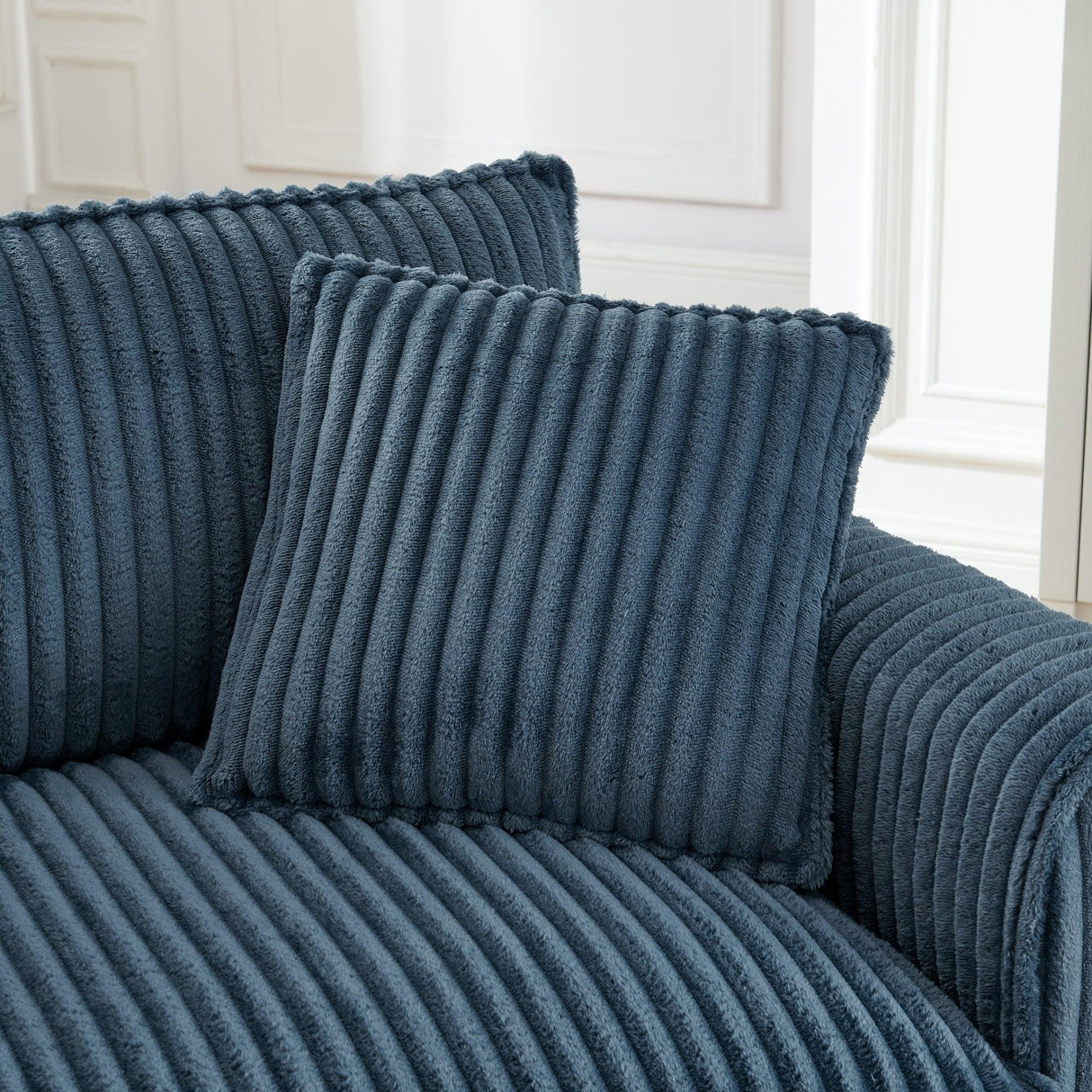 Corduroy Foam Lazyman Single-Person Sofa Chair Blue - Omega Lifestyles