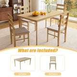 Solid Wood Natural Finish Dining Table And Chair Set - Omega Lifestyles