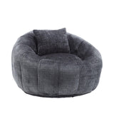 Chenille Foam Filled Pumpkin Shape Lazy Sofa with Ottoman - Omega Lifestyles