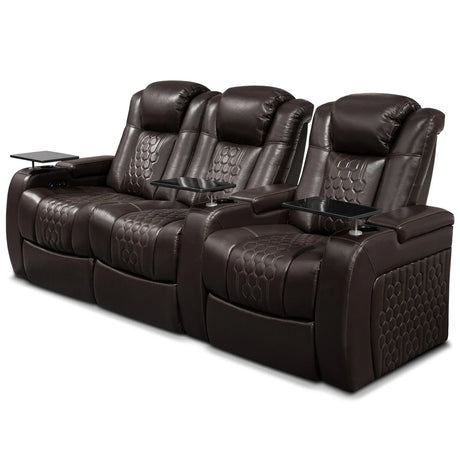 Top-Grain Nappa Leather Power Recliner With RGB Lighting - Omega Lifestyles