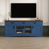 Blue 67-Inch Manufactured Wood TV Console Stand - Omega Lifestyles