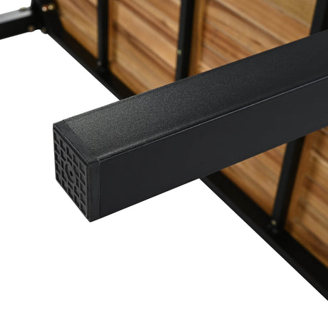 5-Piece Acacia Wood Iron Frame Patio Furniture Set - Omega Lifestyles