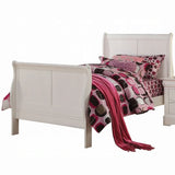 Full White Synthetic Wood Sleigh Bed Frame - Omega Lifestyles