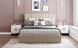 Queen Upholstered Platform Bed With Hydraulic Storage System - Omega Lifestyles