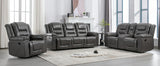 Grey Manual PU Upholstered Home Theater Recliner Chair Set - Omega Lifestyles