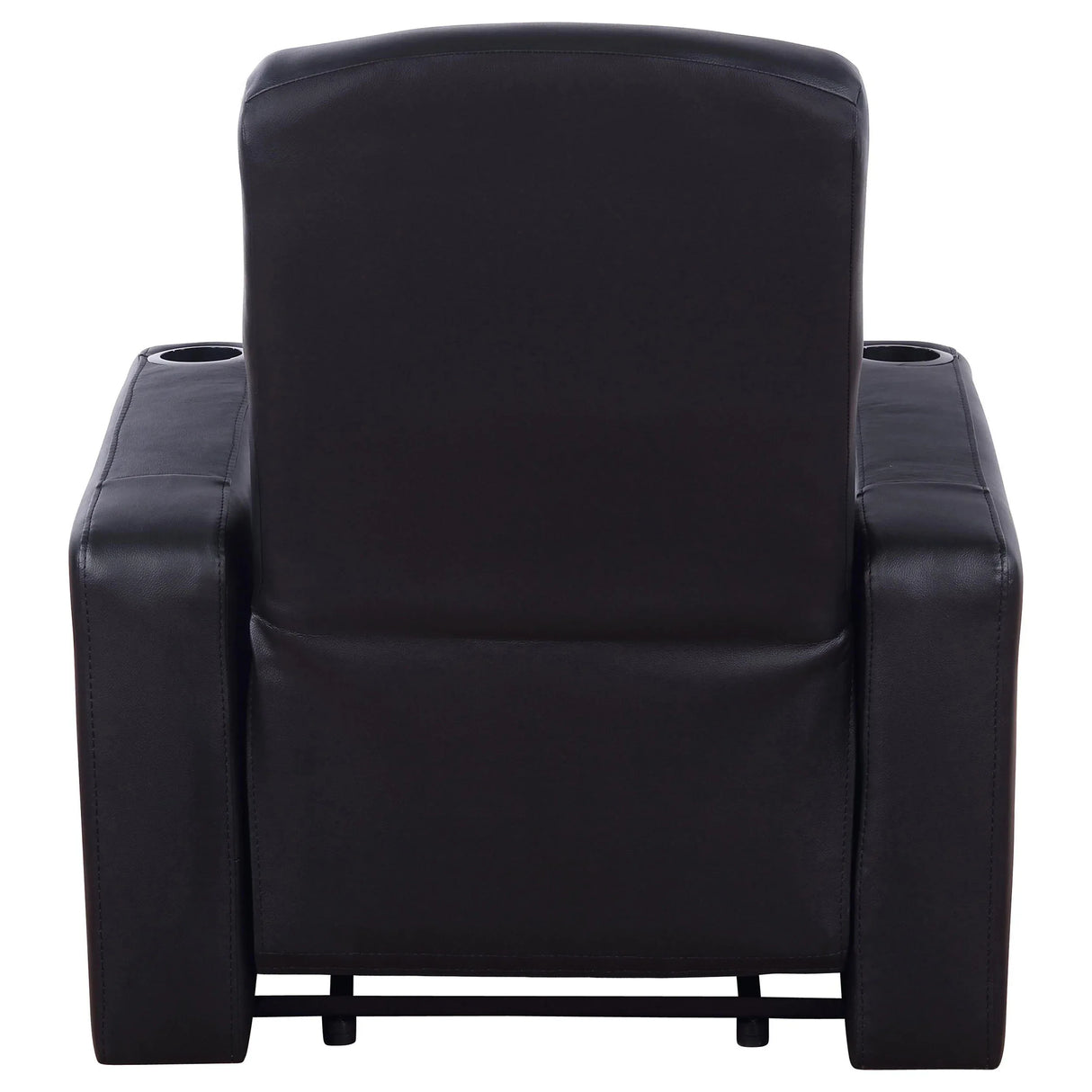 Set Of 3 Black Faux Leather Recliner Home Theater Seats - Omega Lifestyles