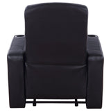 Set Of 3 Black Faux Leather Recliner Home Theater Seats - Omega Lifestyles