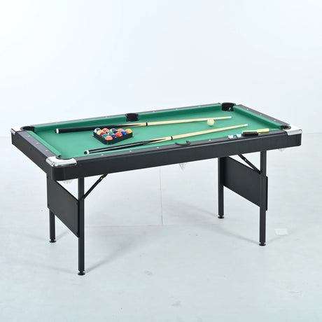 Foldable Black Green MDF Steel Pool Game Table - Omega Lifestyles