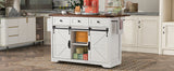 Farmhouse Kitchen Island Rolling Cart With Power Outlet - Omega Lifestyles