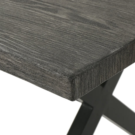 Outdoor Aluminum Dining Table With Steel Frame Gray Black - Omega Lifestyles