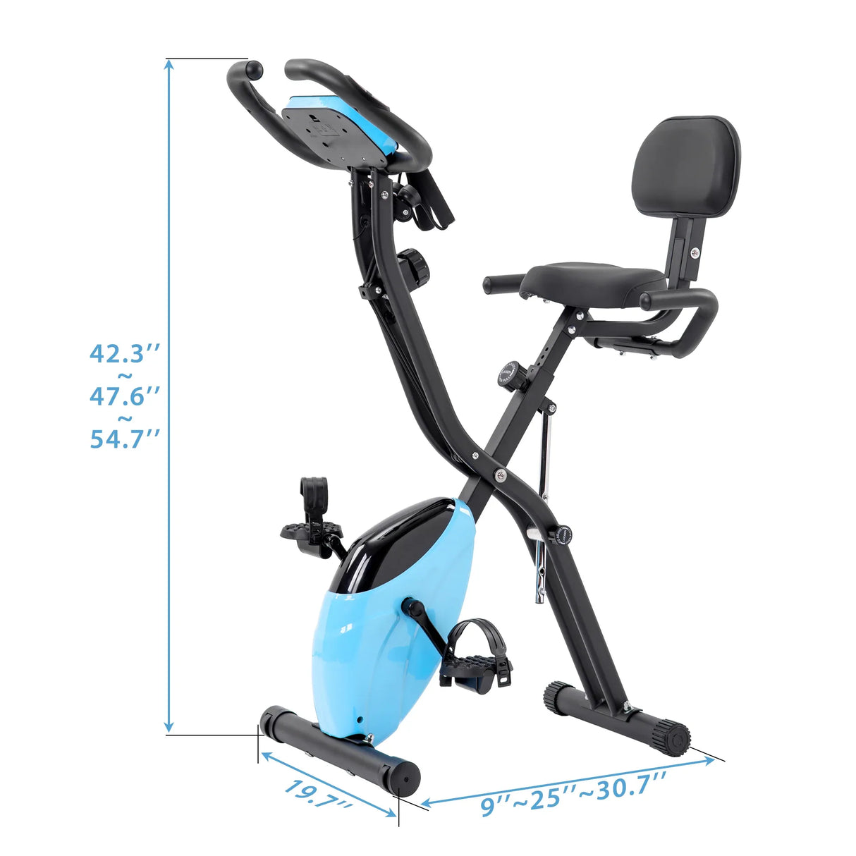 Folding Magnetic Resistance Adjustable Upright Recumbent Exercise Bike - Omega Lifestyles