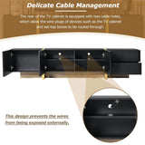 Luxury Fluted Black And Gold TV Stand With Storage - Sleep Galleria