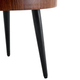 Modern Round MDF And Metal Walnut Coffee Table - Sleep Galleria