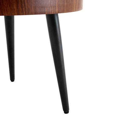 Modern Round MDF And Metal Walnut Coffee Table - Sleep Galleria
