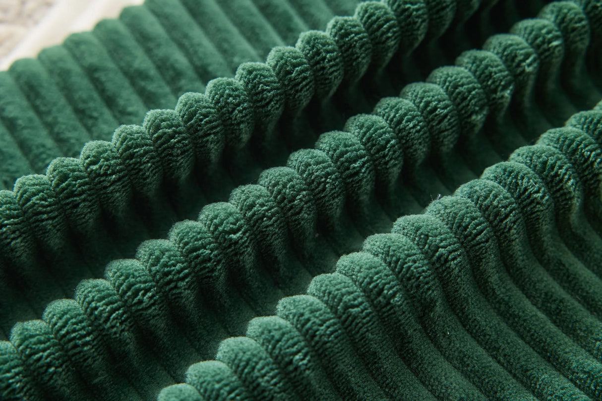 Green Corduroy Chaise Lounge Chair With Ottoman - Omega Lifestyles