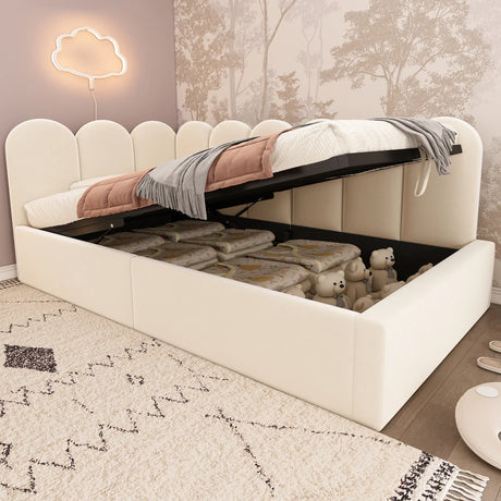 Twin Velvet Upholstered Daybed With Hydraulic Storage - Omega Lifestyles